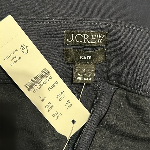 J.Crew The Kate straight-leg pant in bi-stretch cotton blend in navy - Picture 9 of 9